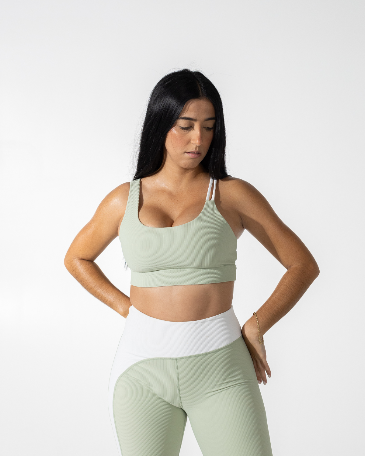 Pistachio Strappy Performance Bra